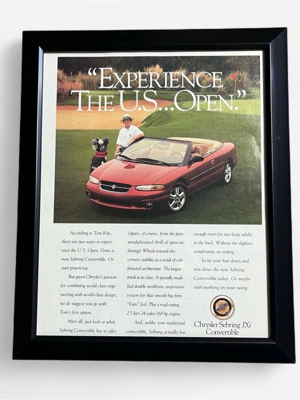 Vintage Chrysler Sebring Car Print Framed Size 8x10